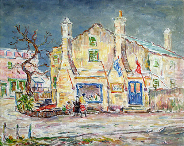 Front Street Bermuda 1940 by Reynolds Beal | Oil Painting Reproduction