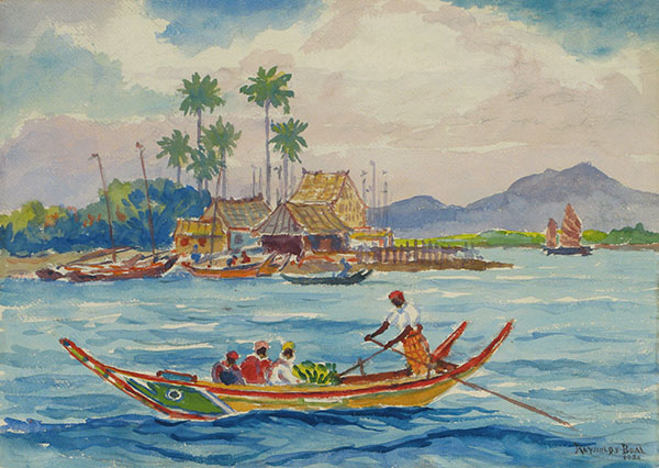 Malay Harbor Boat 1935 by Reynolds Beal | Oil Painting Reproduction