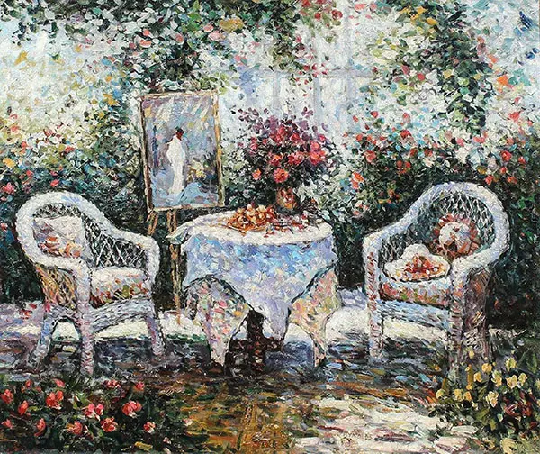 Garden Patio Scene By Reynolds Beal