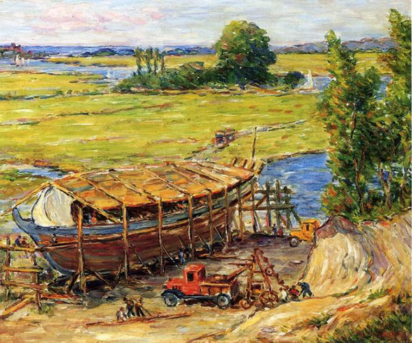 Shipbuilders Essex Massachusetts 1926 | Oil Painting Reproduction