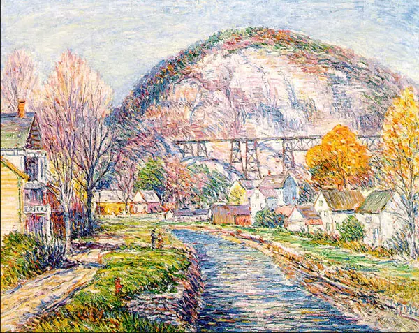 Town by a River 1920 By Reynolds Beal