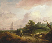 Coastal Landscape with a Shepherd and His Flock By Thomas Gainsborough