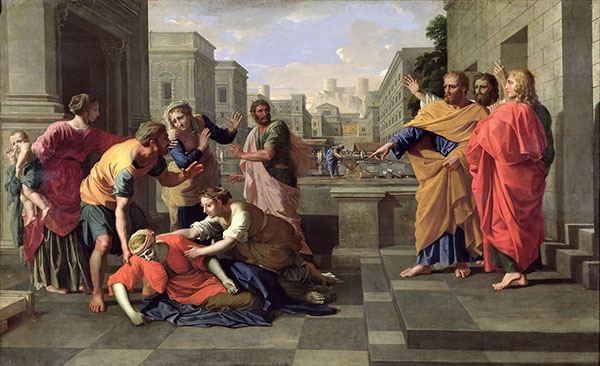 The Death of Saphire 1654 by Nicolas Poussin | Oil Painting Reproduction