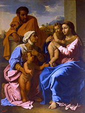 The Holy Family with St Elizabeth and John the Baptist 1655 By Nicolas Poussin