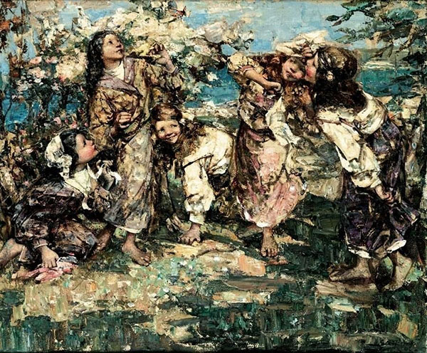April by Edward Atkinson Hornel | Oil Painting Reproduction