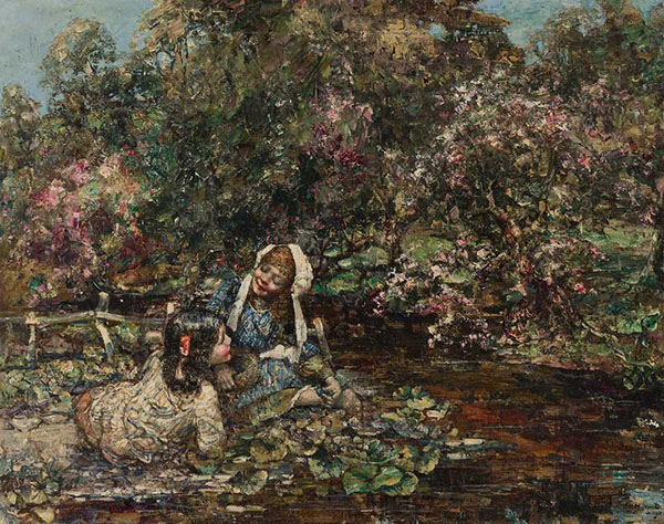 At The River by Edward Atkinson Hornel | Oil Painting Reproduction
