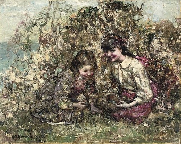 Bird Nesting by Edward Atkinson Hornel | Oil Painting Reproduction