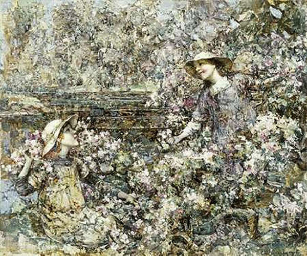 Gathering Blossom by Edward Atkinson Hornel | Oil Painting Reproduction
