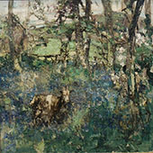 Goats Amidst Bluebells and Birches By Edward Atkinson Hornel