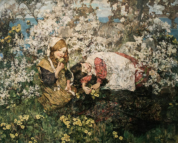 Idyl in Spring by Edward Atkinson Hornel | Oil Painting Reproduction