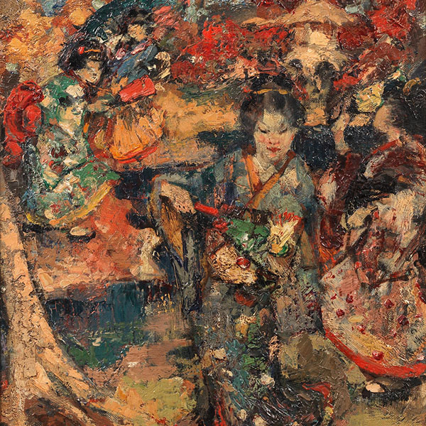Japanese Girls by Edward Atkinson Hornel | Oil Painting Reproduction