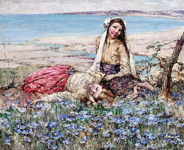 Picking Flowers Brighouse Bay | Oil Painting Reproduction