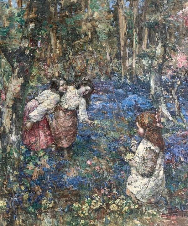 Picking Wild Flowers by Edward Atkinson Hornel | Oil Painting Reproduction
