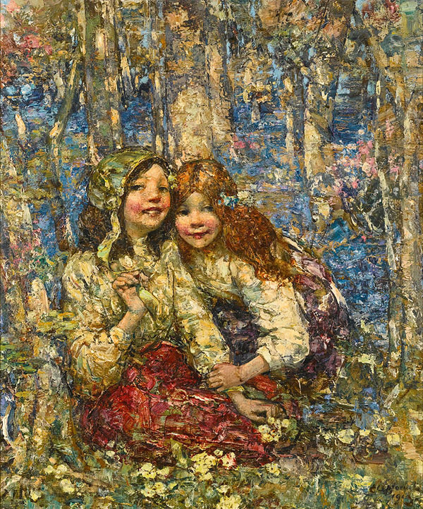 The Bluebell Wood by Edward Atkinson Hornel | Oil Painting Reproduction