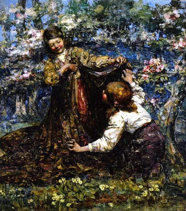 The Butterfly Catchers By Edward Atkinson Hornel