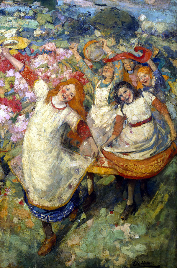 The Dance of Spring by Edward Atkinson Hornel | Oil Painting Reproduction