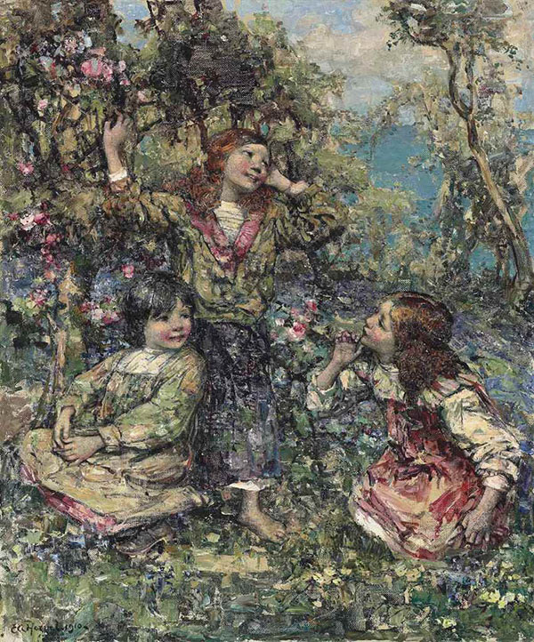 The Echo by Edward Atkinson Hornel | Oil Painting Reproduction