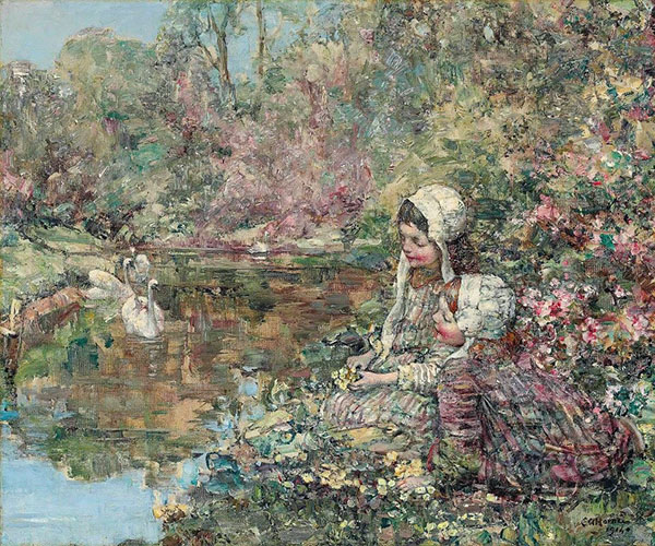 The Lake Woods by Edward Atkinson Hornel | Oil Painting Reproduction