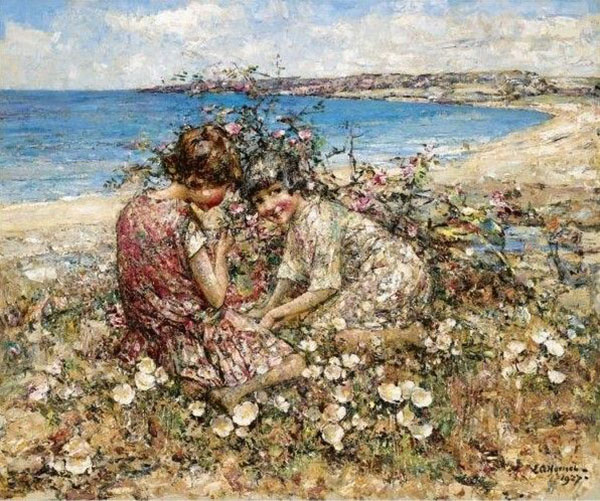 Two Young Girls Brighouse Bay | Oil Painting Reproduction