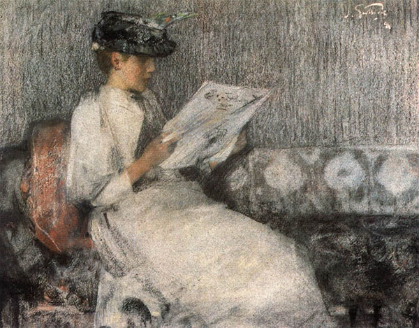 The Morning Paper by James Guthrie | Oil Painting Reproduction