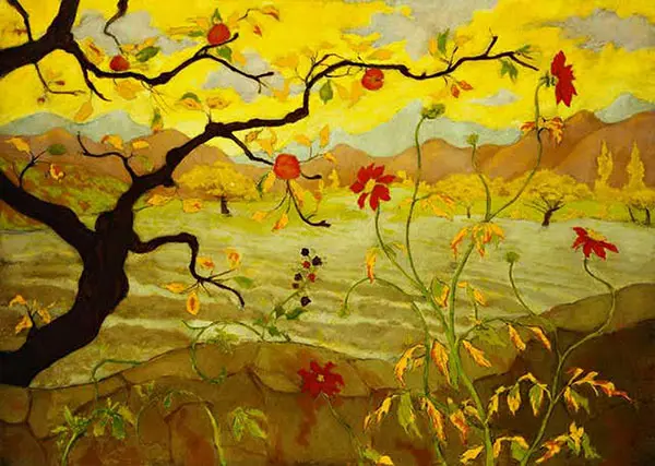 Apple Tree with Red Flowers 1902 By Paul-Elie Ranson