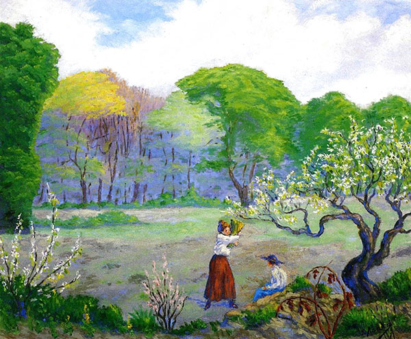 Picking Flowers by Paul-Elie Ranson | Oil Painting Reproduction