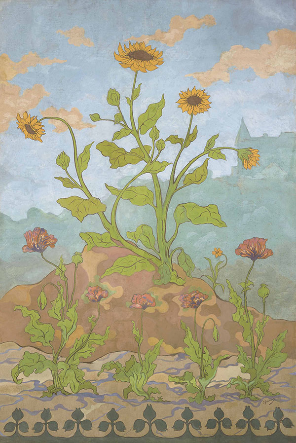 Sunflowers and Poppies by Paul-Elie Ranson | Oil Painting Reproduction