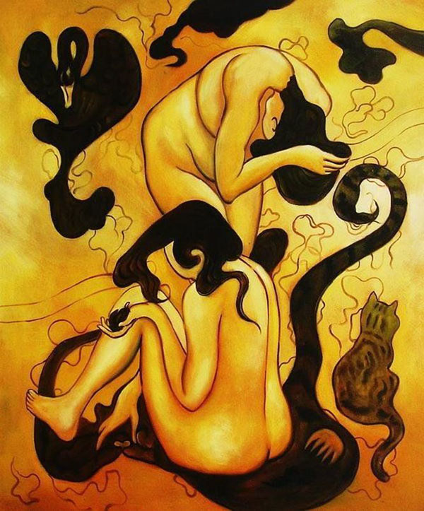 Two Nudes by Paul-Elie Ranson | Oil Painting Reproduction