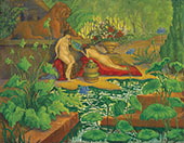 Two Women Nuded in Lions or Nuts in Lions By Paul-Elie Ranson