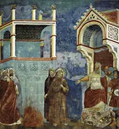 Legend of St Francis 11 St Francis Before The Sultan Trial by Fire 1300 By GIOTTO (Giotto di Bondone)