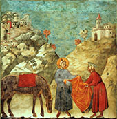 St Francis Giving his Mantle to a Poor Man 1295 By GIOTTO (Giotto di Bondone)