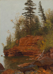 A Rocky Cove By Albert Bierstadt