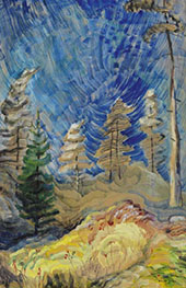 Frivolous September Up the Gorge, Blue Sky and Forest c1839 By Emily Carr
