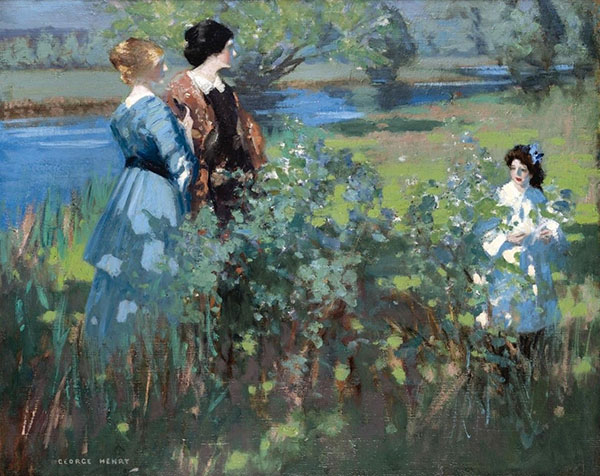 An Afternoon by a Riverbank by George Henry | Oil Painting Reproduction