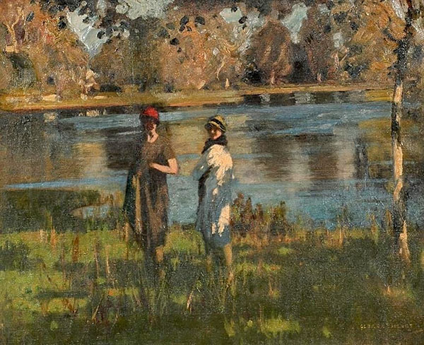 At The Waters Edge by George Henry | Oil Painting Reproduction
