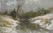 Early Snow and Frost Bronx River By George Henry