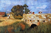 Fieldworkers Crossing a Bridge By George Henry