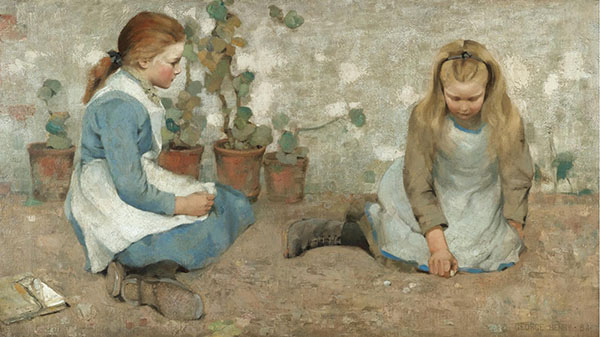 Playmates by George Henry | Oil Painting Reproduction