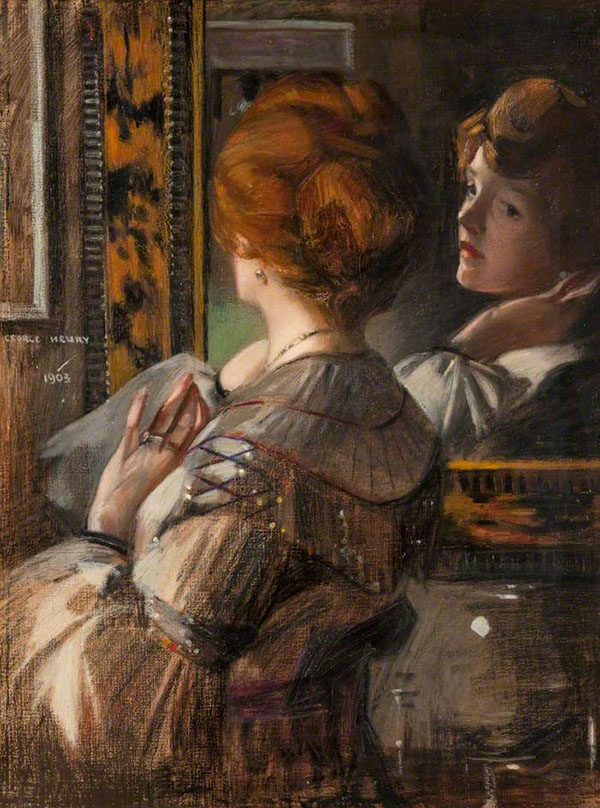 The Tortoiseshell Mirror by George Henry | Oil Painting Reproduction