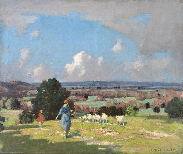 On The South Downs by George Henry | Oil Painting Reproduction