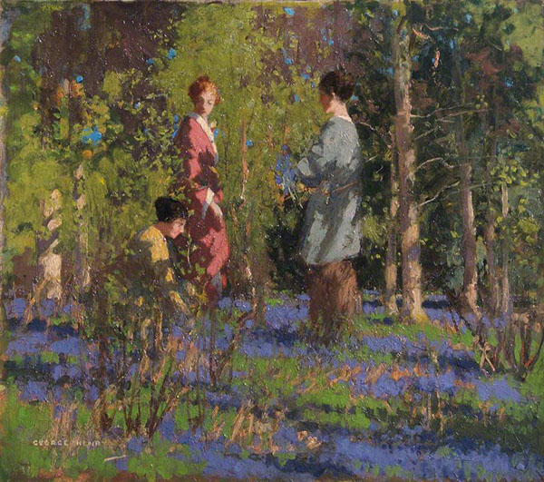 Picking Bluebells by George Henry | Oil Painting Reproduction