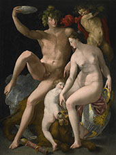 Bacchus Venus and Cupid By Giovanni Battista Rosso Fiorentino