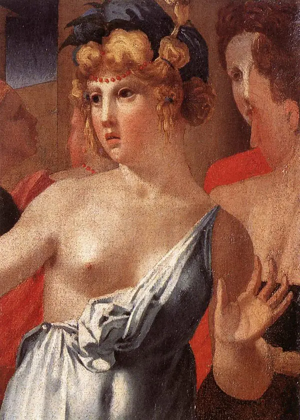 Moses Defending The Daughters of Jethro Detail By Giovanni Battista Rosso Fiorentino