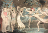 Oberon, Titania and Puck with the Fairies Dancing 1786 By William Blake