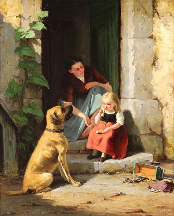 Can't You Talk 1875 by Charles Burton Barber | Oil Painting Reproduction