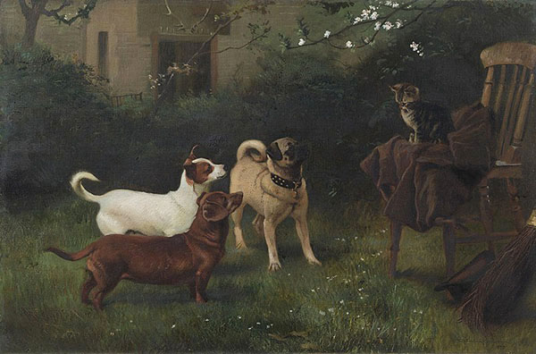 Cat and Dogs Belonging to Queen Victoria | Oil Painting Reproduction