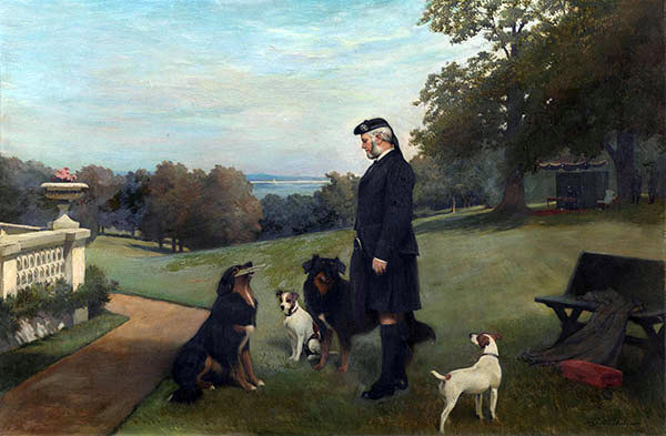 John Brown with Dogs at Osborne | Oil Painting Reproduction