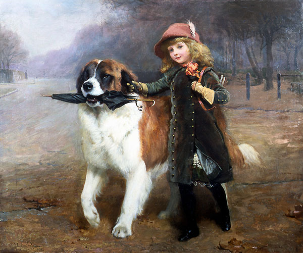 Off to School 1883 by Charles Burton Barber | Oil Painting Reproduction
