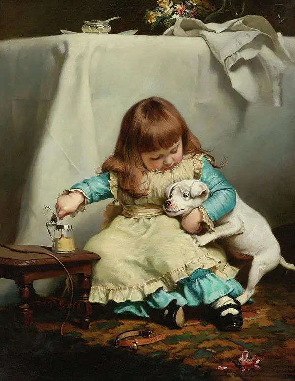 Once Bit,Twice Shy 1885 By Charles Burton Barber