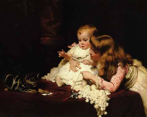 Playmates 1885 by Charles Burton Barber | Oil Painting Reproduction